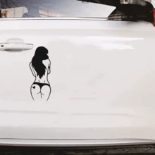 Hình dán trang trí cửa kính xe hơi hình silhouette nữ gợi cảm, hình vẽ đường nét cơ thể phụ nữ, decal vinyl tự dính chống thấm nước, dùng để trang trí cửa kính sau xe, thân xe hoặc kính, dễ dán và dễ tháo gỡ. - xy160 - Xem 2