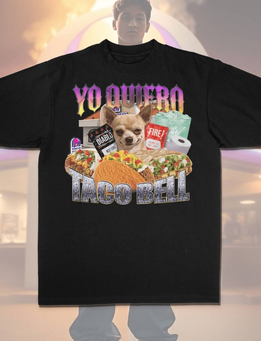 _YO QUIERO Taco Bell T-Shirt_ 90s Bootleg Rap - Funny Unisex Movie Tee For Men - 黑色 - 查看 1