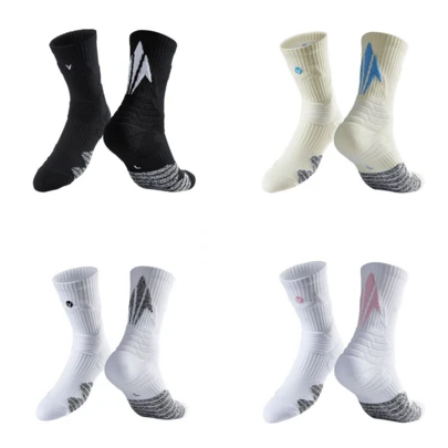 1 đôi tất bóng rổ nam, đệm dày, giảm sốc, thoải mái, phù hợp với người lớn.