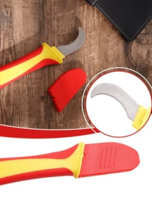 Peeling Knife Electrician Knife Insulated Cable Stripping Snips Straight Curved Hook Fixed Blade Wire Stripper Peeling Hand TooL - Black - View 9