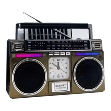 BOSSNEY radios,radios con panel solar,radio am fm portátil con bocinas de Bluetooth, radios de comunicación,con reloj,radio retro,reproducción de tarjetas USB TF, radio recargable solar/USB-C, altavoz doble,  radios transistores portátiles AM FM, radio Bluetooth,1200mAh - Marrón - Ver 3