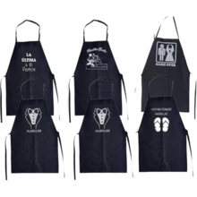 Paquete de 40 Mandiles Divertidos Para Fiesta, tema: Boda. Diseño Impreso en serigrafía. Económicos de Tela No Tejida. Color: Negro - Negro - Ver 2