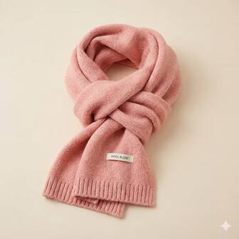 1pc Women's Elegant Vintage Solid Color Faux Cashmere Scarf, Unisex Warm Thick Knitted Scarf For Winter Casual Wear