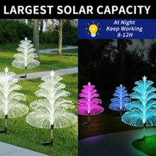 8/4/2 Pieces Solar Christmas Tree Lights Outdoor Waterproof 5 Layers Fiber Optic 7 Colors Variable For Garden Walkway Patio Trail Outdoor Decorations Garden Lights Outdoor Garden Decorative Lights Outdoor Walkway Lights Lawn Lights - màu sắc - Xem 11