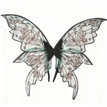 Alas de hada con estampado a doble cara, grandes y con cola, accesorios para cosplay, festival de mariposas, actuación, Halloween, Navidad - Negro - Ver 1