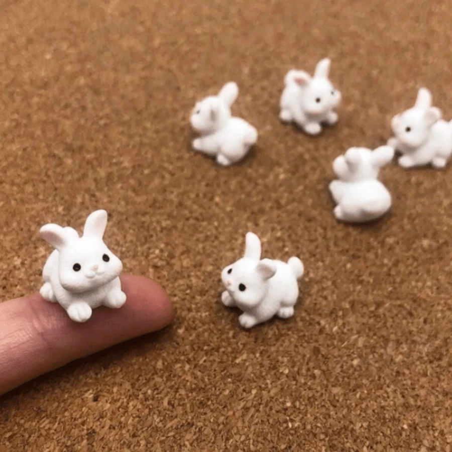 可爱迷你树脂兔子摆件 - 可爱的仙女花园装饰、微景观DIY工艺品、生日复活节礼物、毕业礼物 - 多色 - 查看 1