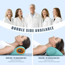 Neck Massager With Heat – Wireless Design With Skin-Friendly PU Material, Long-Lasting Battery And Remote Control, A Neck Massager For Home, Office And Travel Comfort - Blue - View 4