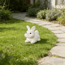 可爱迷你树脂兔子摆件 - 可爱的仙女花园装饰、微景观DIY工艺品、生日复活节礼物、毕业礼物 - 多色 - 查看 3