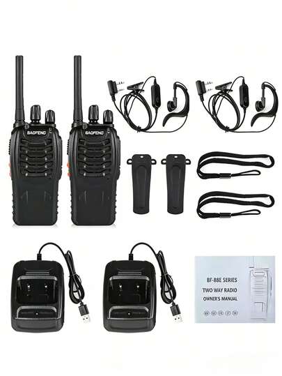 2pcs Baofeng TH888S Dual-Band Portable PMR Walkie Talkie, Suitable For Hiking, Cycling, Camping Amateur Portable Transceiver