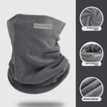 Winter Neck Warmers Neck Gaiter Scarf Windproof Face Covering - 灰色 - 查看 2