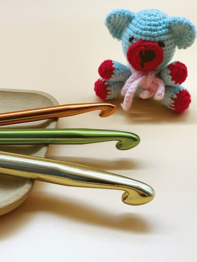 1支/3支装大号铝制钩针，包含15毫米/12毫米/10毫米粗毛线专用巨型钩针，专为手工编织毛毯而设计。