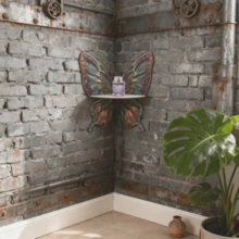 1pc Colorful Wooden Butterfly Wall Hanging Rack, Artistic Wall Decor, Natural Wood Style Storage Shelf, Suitable For Bedroom, Living Room And Bathroom, Indoor Plant Display Rack, Towel Rack, Suitable For Valentine's Day, Easter, Wedding Season