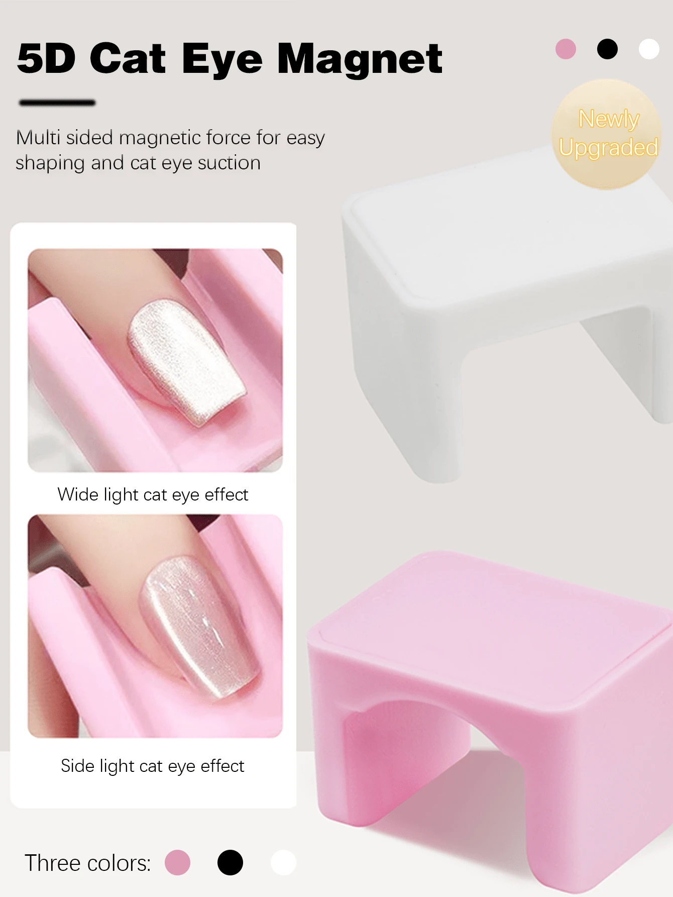 SAUA Dụng cụ vẽ móng nghệ thuật mắt mèo 5D từ tính - Bao ngón tay chống trượt với nam châm mạnh, nhiều màu sắc (hồng, tím), thích hợp cho việc tự làm móng nghệ thuật và sử dụng tại các tiệm nail.