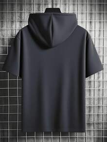 GRDR 男士时尚连帽短袖T恤 | 精致设计 | 夏季必备 | 百搭易配 | 展现您的风格 - 深灰色 - 查看 2