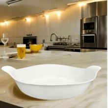 Set Of 4 White Plastic Canoe-Shaped Serving Trays In Ice Color For Snacks, Barbecues, And Portions - 白色 - 查看 4
