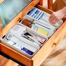 Vmingo 10pz/20pz Caja Almacenamiento Organizador Cesta Canasta Multiusos - Blanco Crema - Ver 6