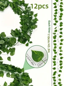 6/12 pezzi Piante artificiali, Foglie finte di Pothos, Ghirlande artificiali, Rampicanti verdi appesi, Decorazioni per pareti della camera da letto, Decorazioni per matrimoni e feste, Decorazioni per lo sfondo della stanza, Decorazioni per il giardino, Forniture per decorazioni per matrimoni e feste - Verde - Visualizzare 11