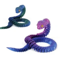 1/2/5 PCS New 3D Printed Snake With Movable Joints, Colorful Ornament For Home & Office Desktops, Suitable For Various Room Decorations; Can Be Used As Statue, Stress Relief Toy & Fidget Toy, Ideal Gift For Birthdays, New Year And Parties (Eye Color Random) - Multicolor - View 10