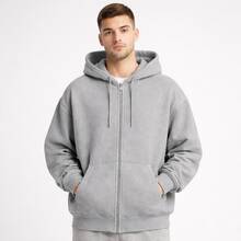 Zip-Up Sweatshirt, 100% Made In-House... Shipping Throughout Brazil - Gris - Ver 1