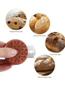 圆形面包割刀/酸面包割刀 - 木制面包割刀 - 适用于自制面包和法棍的面包割刀 - 彩色 - 查看 6