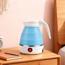 Hervidor eléctrico plegable, hervidor plegable de silicona, activación de calentamiento con un solo toque, diseño portátil y compacto, ebullición rápida, ahorro de espacio, adecuado para uso doméstico, en la oficina, en viajes y en acampadas. - Azul - Ver 6