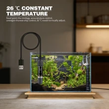 1PC 自动加热，恒温迷你加热棒，小型水族箱 USB 加热棒，26°C 恒温水族箱加热器，石英防爆，10W 输出。