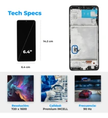 Pantalla Lcd display A22 4g A225 Incell Premium Marco Negro - Samsung - Ver 7
