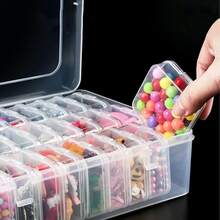 31pcs Plastic Storage Box Set, Transparent Portable Storage Box, Multi-Functional Containers For Handicrafts, Beads, Hair Accessories, Jewelry And Small Hardware Items, With 30 Small Boxes Provided