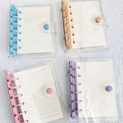 Transparent Loose-Leaf Notebook, Detachable Ring Binder, High Transparency Anti-Pressure Anti-Scratch Material, Buckle Closure Design, Suitable For Student Classroom Notes, Workplace Document Organization, Planner & Creative Layout, Portable Transparent Loose-Leaf Notebook, Practical Stationery For Daily Study And Work, Applicable For Stationery, School Supplies, Graduation Gift
