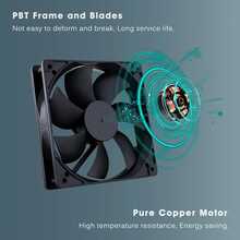 12厘米电脑机箱散热风扇，12V静音风扇，适用于台式电脑，8厘米/9厘米黑色扇叶，无灯风扇 - 8cm無燈靜音 黑色 - 查看 3