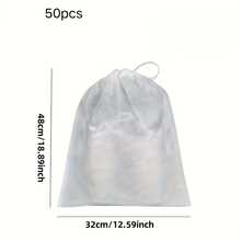 20/100个装无纺布抽绳鞋袋，便携旅行防尘防潮鞋套，节省空间悬挂式鞋子收纳袋，适用于居家、旅行，透明可视鞋子防潮包装收纳袋 - 白色 - 查看 13