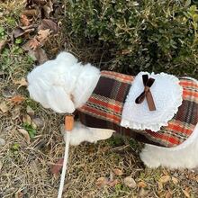 1pc Pet Dog Cat Plush Warm Cloak, Cute Christmas New Year Decorative Clothing For Dogs And Cats - Brown - View 4