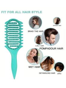 全新升级卷发造型梳，采用刷毛和专为卷发设计的特殊造型，男女皆宜，有效打造卷发造型，减少拉扯和断发。是返校季、旅行和度假的必备单品。女士美发配件，梳子，解结梳，球形梳，迷你梳子套装，木梳，发刷，美发造型工具，梳子，梳子套装，梳子，卷发梳，解结梳，女士发梳，美发师配件，美发沙龙，美发造型设备