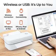 Impresora de etiquetas térmicas Marklife X4, Impresora de etiquetas pequeña autoadhesiva Bluetooth multiusos para envíos, Con 20 hojas de papel de 4x6 pulgadas, Compatible con iOS&Android, Adecuada para códigos de barras, envíos, utilizada en oficina, cocina, escuela, hogar - Ver 3
