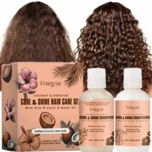 Curling Elastic Cream,Keratin Coconut Shampoo And Conditioner Set,Hair Curling Cream Set,Neutral Hair Gel,Moisturizing Curling Formula, Moisturizing And Nourishing Hair, Lasting Elastic Fluffy Feeling, Suitable For Wavy And Curly Hair,Stocking Stuffers,Gifts Of Women & Men,Travel Essential,Coconut Oil Hair Products - Cream - View 1