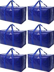 Bolsas de mudanza de gran capacidad, resistentes, con cremallera, de 24 galones, paquete de 6 - Azul 6 cuentas - Ver 7