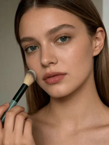 Contour Brush - Angled Precision Contouring Brush For Cheeks & Jawline, Soft Synthetic Bristles, Dense & Blendable For Cream/Powder/Liquid Products, Cruelty-Free - Dark Green - View 6