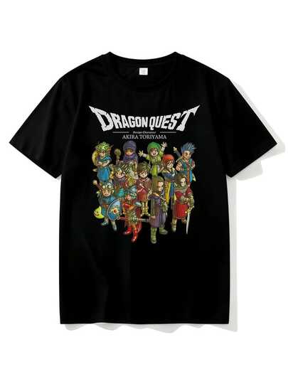 ドラゴンクエストプリント半袖Tシャツ 鳥山明デザインゲーム周辺 綿100% 男女兼用