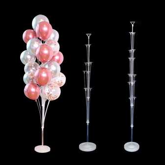 2 sets de soporte de globo con base, soporte de mesa flotante para globos, soporte de columna de globos, soporte de árbol de globos, adecuado para decoración de bodas, Navidad, Acción de Gracias, Año Nuevo, fiesta de cumpleaños, ceremonia de graduación, suministros para fiestas