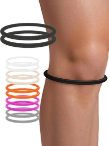 2PCS Patellar Tendon Support Strap For Knee Pain Relief, Knee Bands For Basketball, Running, Tennis, Soccer And Hiking, Silicone Patella Band For Women And Men, Includes Storage Bag (Black) - Multicolor - View 1