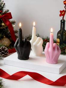 胜利手势蜡烛 和平手势蜡烛 手工胜利雕像 - 生日、办公室、乔迁礼物、创意家居装饰、室内派对装饰 - 彩色 - 查看 2