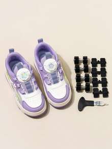 1 Par de Patins com Rodas para Crianças, Patins com Rodas Destacáveis Retráteis 2 em 1 de Moda, Leves, Duráveis e Antiderrapantes, Adequados para Festas e Atividades ao Ar Livre - Roxo - Visão 8