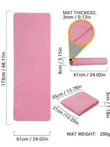 3毫米可折叠EVA瑜伽垫，防滑便携旅行健身垫