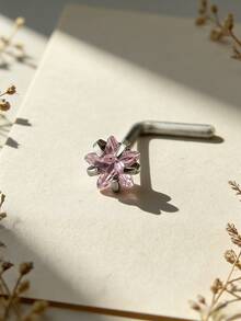 1 件简约时尚 L 型星形方晶锆石不锈钢鼻钉饰品 - 星星 - 查看 6