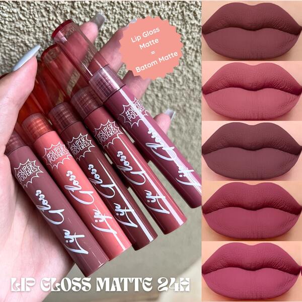 Batom Líquido 24H Matte Longa Duraçao Nude Vermelho BELLE ANGEL