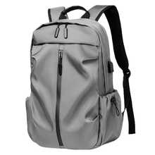 Men's Waterproof College Backpack For Notebook - Xám - Xem 10