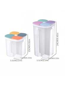Moisture-Proof Grain Storage Canister, With Transparent Sealed Plastic Divider Layer, Suitable For Storing Grains, Flour, Nuts, Snacks And Other Foods In Home Kitchen, Can Be Used As Grain Storage Jar, Moisture-Proof Rice Bucket Or Food Organization Bucket. - Multicolor - View 7