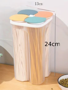 Moisture-Proof Grain Storage Canister, With Transparent Sealed Plastic Divider Layer, Suitable For Storing Grains, Flour, Nuts, Snacks And Other Foods In Home Kitchen, Can Be Used As Grain Storage Jar, Moisture-Proof Rice Bucket Or Food Organization Bucket. - Multicolor - View 6