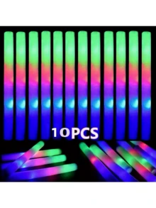 50pcs Foam Glow Sticks, LED Glow Sticks, Suitable For Party Decorations, Colorful Flashing Glow Sticks, Can Be Used For Christmas, Wedding, Birthday Concert, Festival Celebration, New Year's Eve Club, Graduation Party And Halloween Carnival - Seven Colors and Three Functions - View 17