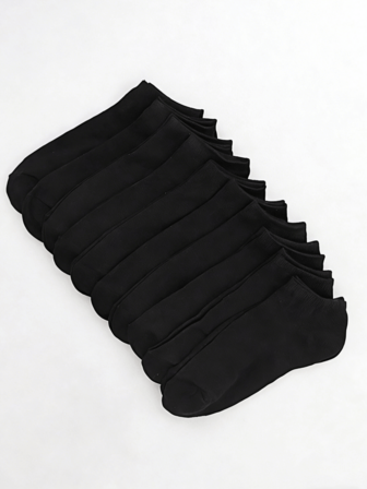 1/10 Pairs Women Casual Solid Color Ankle Socks